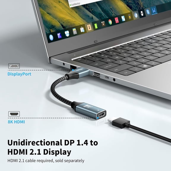 TYFRW-Active Displayport 1.4 to HDMI 2.1 Adapter, 8K 60Hz / 4K 120Hz Unidirectional DP to HDMI Adapter (Male to Female), Display Port to HDMI for PC, Dell, HP, AMD, NVIDIA