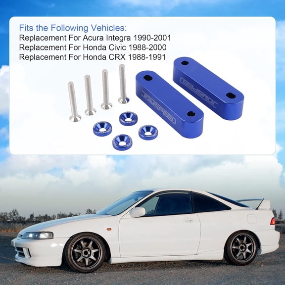 TYFRW-Anodized Blue Hood Spacer Hood Riser 3/4" Replacement For Honda Civic CRX Del Sol Acura Integra