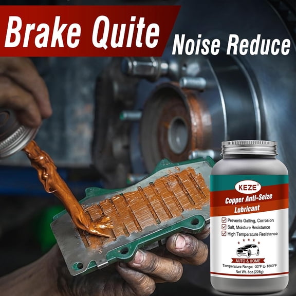 TYFRW-Anti Seize Lubricant Copper Grease High Temp Anti-Seize Spark Plug Grease Prevent Salt and Moisture Heat Resistant Auto Lubrication Bottle Brushes for Caliper Pin Oxygen Sensor Lawnmower, 8 Oz