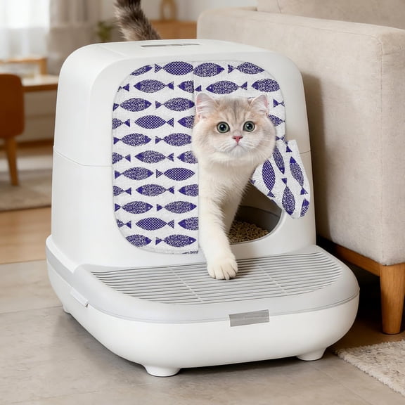TYFRW-Automatic Cat Litter Box Curtain Self Cleaning Litter Box Door Curtain for Self Cleaning Cat Litter Box