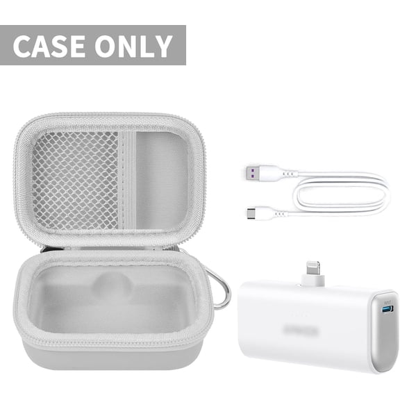 TYFRW-BOOBOWL Portable Charger Case Compatible with Iwalk/for Feob/for Charmast/for Amelema/for LanLuk/for Anker Nano Portable Charger, Mini Power Bank Storage Bag with Fixed Inner(Box Only)-White