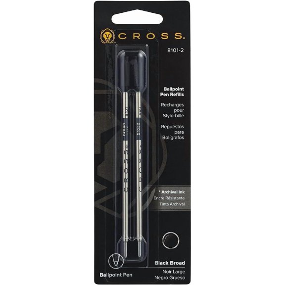 TYFRW-Ballpoint Pen Refill - Refill for Consistent Ink Flow - Quick-Drying - Black - Broad - 2Pack