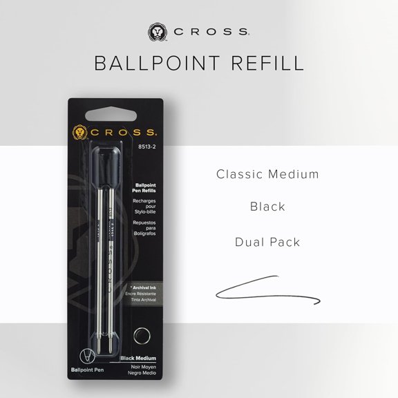 TYFRW-Ballpoint Pen Refill - Refill for Consistent Ink Flow - Quick-Drying - Black - Medium - 2Pack