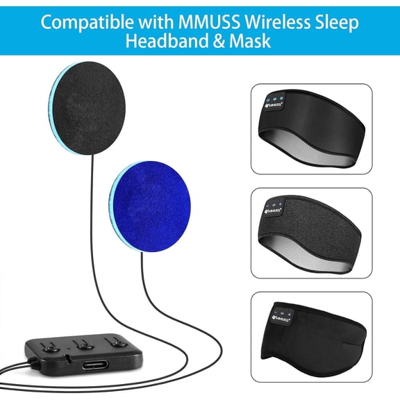TYFRW-Bluetooth-Module V5.4 Ultra Thin 3mm Replacement Stereo Speakers,Pillow Speaker with Mic, DIY Headset, for Sleep Headphones, Beanie,Headband Side Sleepers Running Yoga Meditation