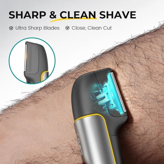 TYFRW-Body Hair Trimmer for Men, Rechargeable Pubic Hair Trimmer for Men Electric Back Shaver for Men Waterproof Wet/Dry Body Groomer Ball Shaver