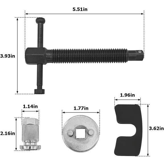 TYFRW-Car Brake Piston Wind Back Tool, 3pcs/Set Brake Caliper Piston Rewind Tool, Auto Rear Brake Pad Wind Back Tool, Brake Caliper Wind Back Tool for Replacement of Rear Brake Pad