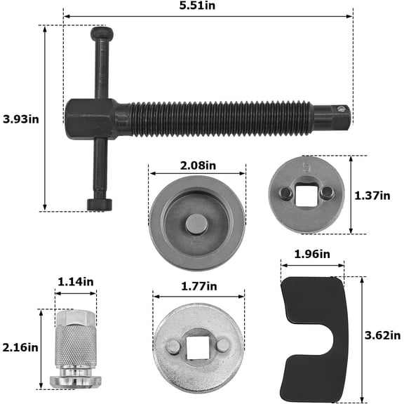 TYFRW-Car Brake Piston Wind Back Tool, 5PCS/Set Brake Caliper Piston Rewind Tool, Auto Rear Brake Pad Wind Back Tool, Brake Caliper Wind Back Tool for Replacement of Rear Brake Pad