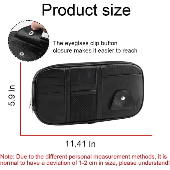 TYFRW-Car Sun Visor Organizer, Sunglass Holder and Storage Pocket, Card Cash Pouch with Multi-Pocket Net Zipper, Case Bag for License Pen Key, Auto Interior Accessories for Truck, SUV, Van (Gray)