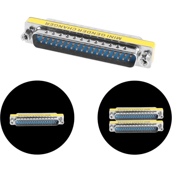 TYFRW-DB37 37 Pin Gender Changer D-SUB 37Pin Male to Male Coupler Serial Cable Gender Changer VGA Adapter Connector-2PCS (Male)