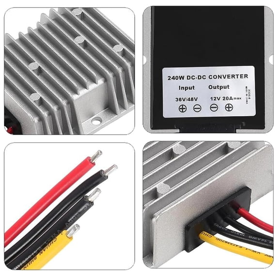 TYFRW-DC Voltage Reducer Converter DC 36V/48V to 12V 20A Automatic Step Down Up Voltage Regulator Power Converter Waterproof Module Transformer for Golf Cart Club Car