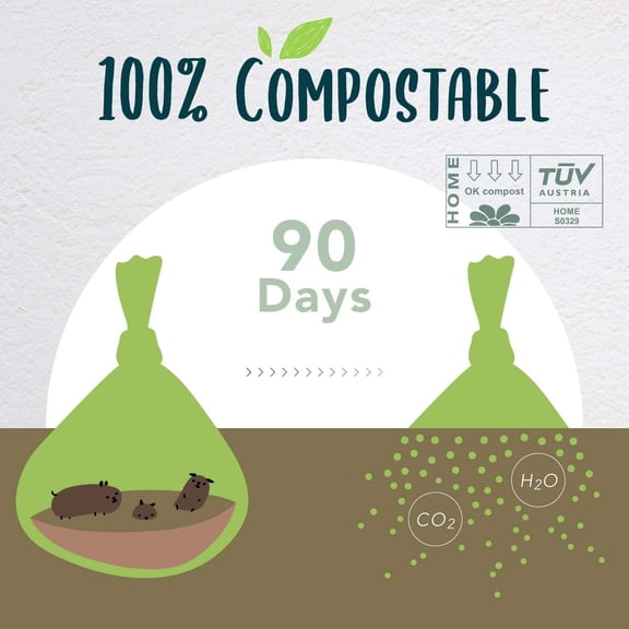TYFRW-Dog Poop Bag, Compostable Doggie Poop Bags with Handles, Easy-Tie Pet Waste Bags, Eco-Friendly, Unscented, Vegetable-Based, Extra Thick Leak Proof, for Dogs and Cat Scoops, 120 Bags