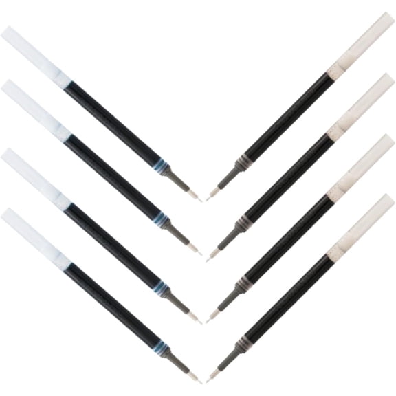 TYFRW-Energel 0.7 Refills - Needle Tip, Medium Point, 8 Pack of 4 Black and 4 Blue