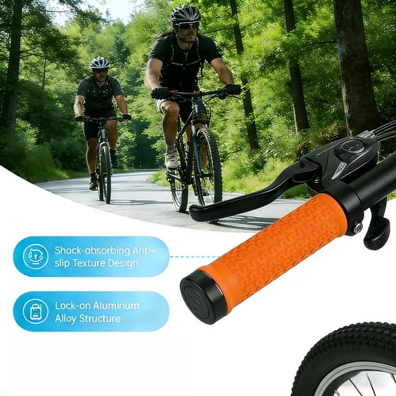 TYFRW-Ergonomic Non-Slip Bike Grips for BMX, MTB & E-Bike - Single Lock-on Rubber Hand Grips for City/Folding Bikes - Comfortable Long-Distance Riding Handlebar Grips