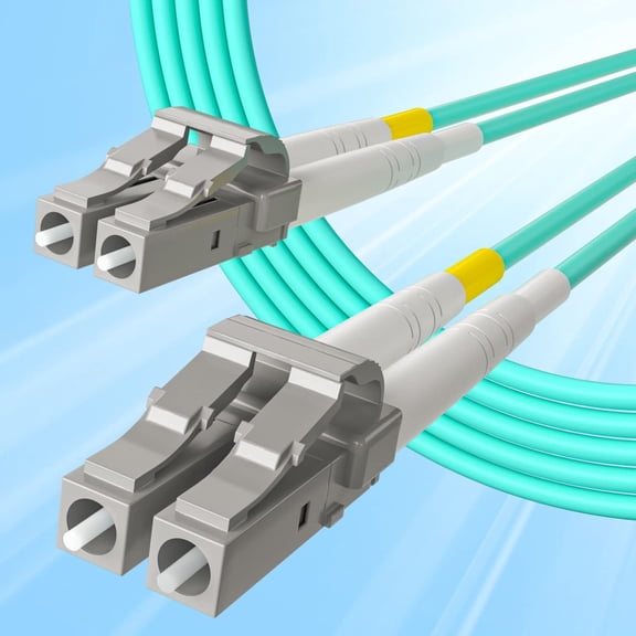 TYFRW-Fiber Patch Cable - LC to LC OM3 10Gb/Gigabit Multi-Mode Jumper Duplex 50/125m LSZH Fiber Optic Cord for SFP Transceiver, Aqua, 5-Meter(16.4ft)