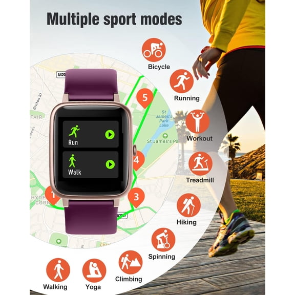 TYFRW-Fitness Tracker Fitness Watches for Women Men (Make/Answer Calls), 1.85" Smart Watch for iPhone/Android Phones, Heart Rate/Sleep Monitor Steps Tracker Watch Pedometer IP68 Waterproof