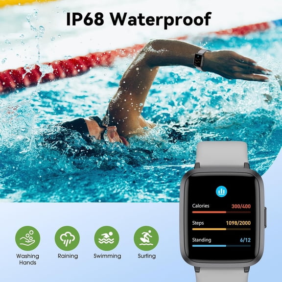 TYFRW-Fitness Tracker Watch with Heart Rate Monitor, Activity Tracker with Pedometer, Sleep Monitor, Calories & Step Counter, IP68 Waterproof Smart Watches for Women Men Fitness Watch for Sports