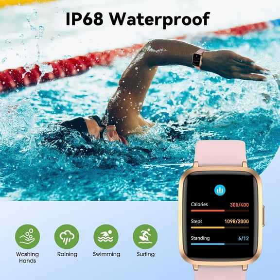 TYFRW-Fitness Tracker Watch with Heart Rate Monitor, Activity Tracker with Pedometer, Sleep Monitor, Calories & Step Counter, IP68 Waterproof Smart Watches for Women Men Fitness Watch for Sports
