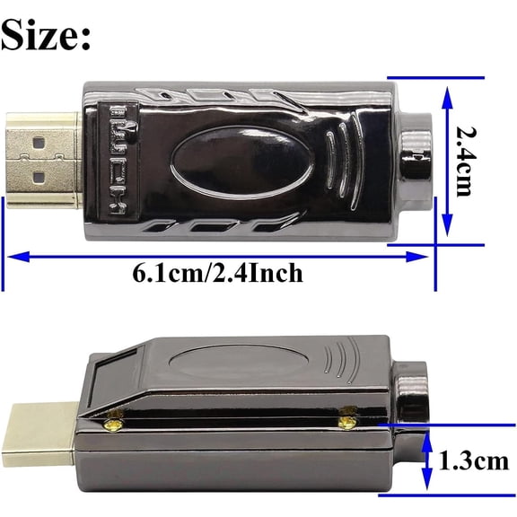 TYFRW-HDMI Solderless Head Screw Terminal Adapter, HDMI Male Solderless Module Plug Junction Box HD Cable Connector Signal Module with Metal Shell Adapter.(Metal Shell)(2Pack/Male