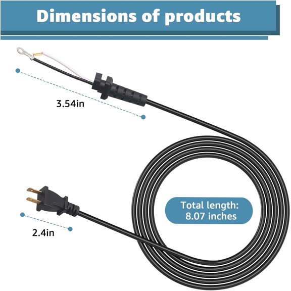 TYFRW-Hair Clippers Cord Replacement for Andis T-Outliner (2-Wire) Compatible with GO & GTO Models