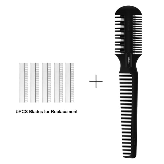TYFRW-Hair Cutting Comb - Double Edge Razor for Thin and Thick Hair Trimming and Styling with 5 PCS Spare Blades