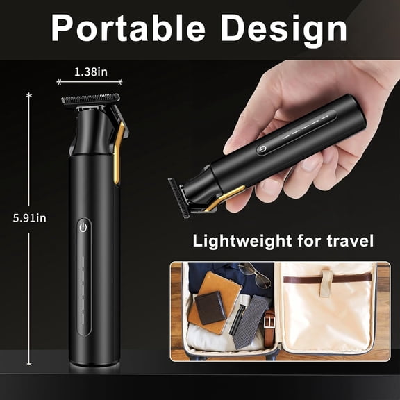 TYFRW-Hair Trimmer for Men,Professional Barber Trimmer,Cordless T-Blade Hair Clippers Precision Edgers T Liners Rechargeable Beard Trimmer,Waterproof Haircut kit,Long-Lasting Battery