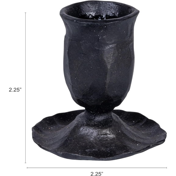 TYFRW-Hand-Forged Cast Metal Taper Holder, Black