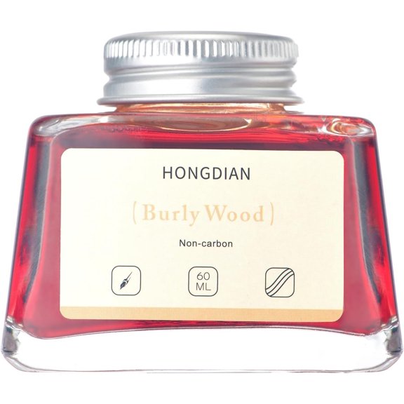 TYFRW-Hongdian Fountain Pen Bottled Ink Burly Wood Color, 60ml Non Carbon Inkwell Bottle, Artist Calligraphy Ink