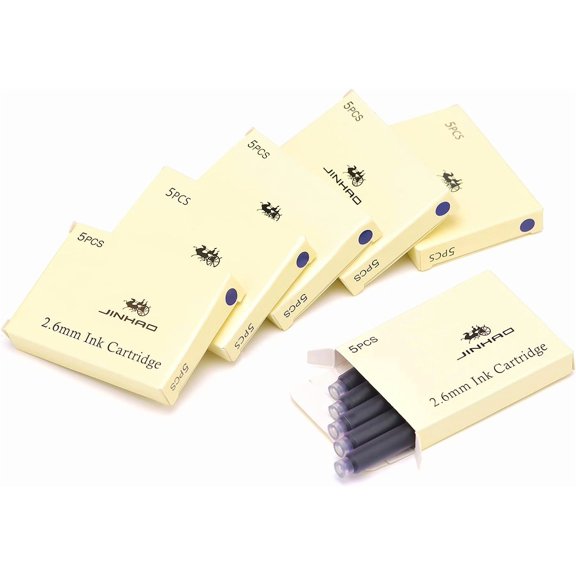 TYFRW-Jinhao Fountain Pen Refill Ink Cartridges, Violet Color, Set of 30 PCS, International Standard Size Disposable and Generic Ink Refill Cartridges