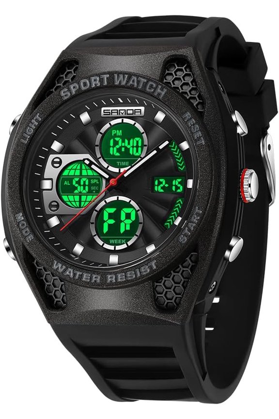 -Mens Military Multifunction Digital LED Watch Electronic Waterproof Alarm Quartz Sports Watch