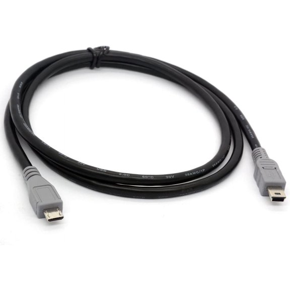 TYFRW-Micro USB to Mini 5-pin USB Extension Cable Code OTG Mobile Device Adapter Data Sygn Charger Male to Male Converter (1 Meter)
