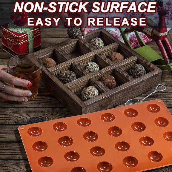 TYFRW-Mini 24-Cavity Semi Sphere Silicone Molds Non-Stick, 2 Packs Half Sphere Silicone Baking Molds for Making Jelly, Chocolates and Cake