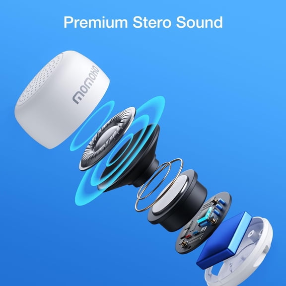 TYFRW-Mini Bluetooth Speaker - Small Size but Great Sound Quality,with Built in Mic,TWS Pairing Portable Speaker for Home/Outdoor/Travel, Smartphone, Laptop (White)