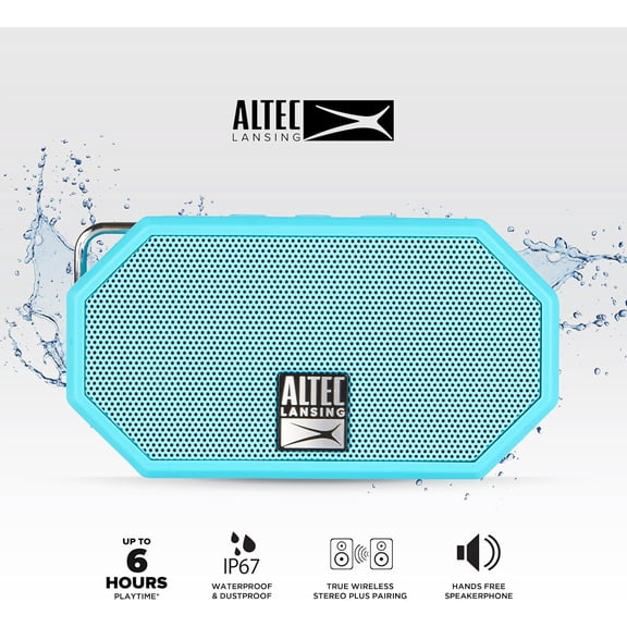 TYFRW-Mini H2O - Waterproof Bluetooth Speaker, IP67 Certified & Floats in Water, Compact & Portable Speaker for Hiking, Camping, Pool, and Beach,Aqua