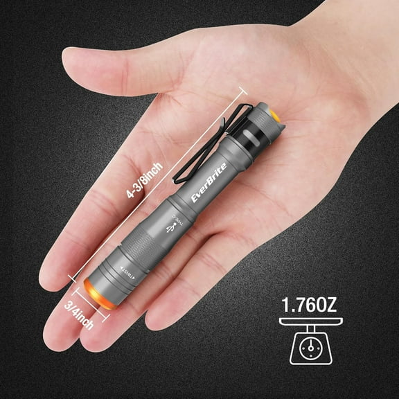TYFRW-Mini Pen Light, Rechargeable Pocket Pen Flashlight with USB C Cable, 4 Light Modes, 300 Lumens Small Flashlight with Clip for Inspection, Repair, Outdoors, Emergency, Gunmetal Grey