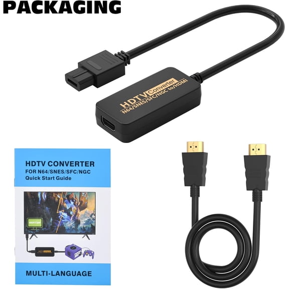 TYFRW-N64 to HDMI Converter with HDMI Cable for NGC Super NES, Convert N64 Video Signal to HDMI Signal, Support 16:9 and 4:3 Convert