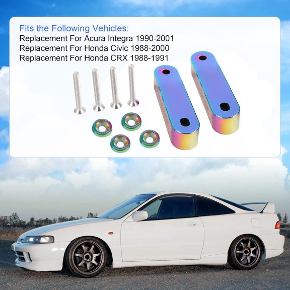 TYFRW-Neo Chrome CNC Billet 3/4" Replacement For Hood Vent Spacer Riser Kit + Bolts + Washers