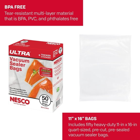 TYFRW-Nesco Heavy Duty Vacuum Sealer Bags- Quart 50 count