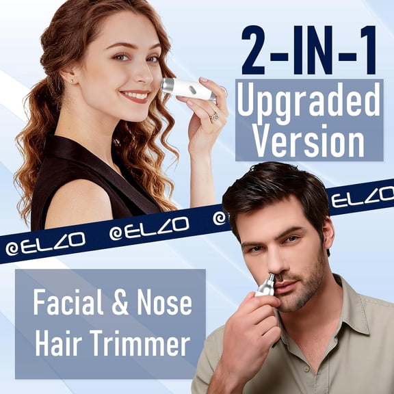 TYFRW-Nose Hair Trimmer for Women Men, 2 in 1 Rechargeable Flawless Facial Hair Removal & Nose Ear Hair Trimmer, Portable Face Hair Removal Shaver for Chin Upper Lip Peach Fuzz Ideal for Travel Use