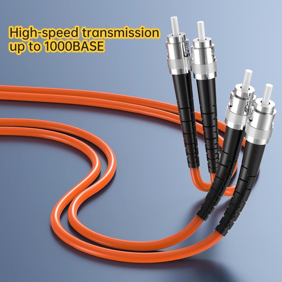 TYFRW-OM2 ST to ST Fiber Patch Cable 2m/7ft, Gigabit Multi-Mode Duplex 50/125m Optical Patch Cord, ST/UPC Fiber Optical Jumper Cord High-Speed for LAN & Data Centers