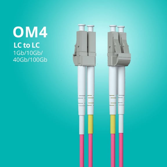 TYFRW-OM4 LC to LC Fiber Patch Cable, 40Gb/100Gb Multimode Fiber Jumper, Duplex LC-LC UPC MMF 50/125um, LSZH, Red, for SFP Transceiver, Router, Networks, 3 Meter(9.8ft)