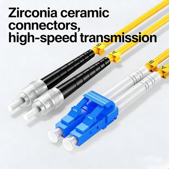 TYFRW-OS2 LC to ST Fiber Patch Cable,2m(7ft) Single-Mode Fiber, Duplex 9/125m UPC Fiber Optic Cable, 10G Gigabit Fiber Optic Jumper Cable for Data Center FTTH