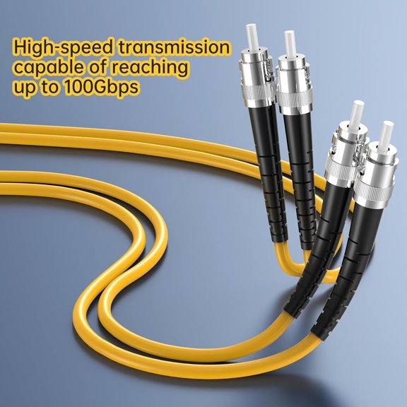 TYFRW-OS2 ST to ST Fiber Patch Cable 1m/3ft, Singlemode Duplex 9/125m, Gigabit/10GB Fiber Optic Jumper Cable, ST/UPC Optical Patch Cord, High-Speed for LAN & Data Centers