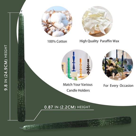 TYFRW-Pattern Taper Candles Set of 2 10 Inch Candle Stick, Snake Handmade Twisted Candles Unscented Tapered Candles for Wedding Dinner Home Decor Gift