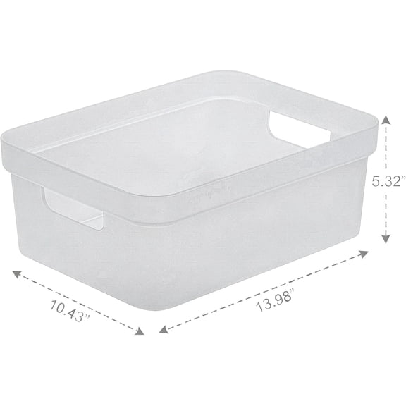 TYFRW-| Plastic Storage Bins, 9 Liter - 2 Pack, Frosted | THE MODERN COLLECTION | Plastic Bins for Organization | Woven Storage Baskets for Organizing | Pantry Shelf Organizer Basket Container Bin