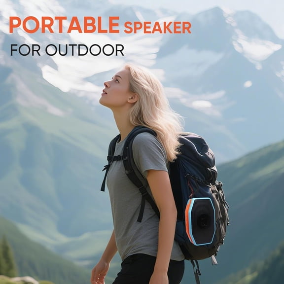 TYFRW-Portable Bluetooth Speaker, Loud Volume Clear Vocals, TWS Pairing, Bluetooth 5.3, TF/USB, Easy Button Control, Compact Outdoor Speaker for Camping Travel Home (Blue)
