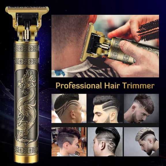 TYFRW-Professional Cordless Hair Trimmer, T-Blade Clippers for Men, Zero Gapped Rechargeable Beard Trimmer, Hair Cutting Kit With Guide Combs, Ear Spoon Tool Set
