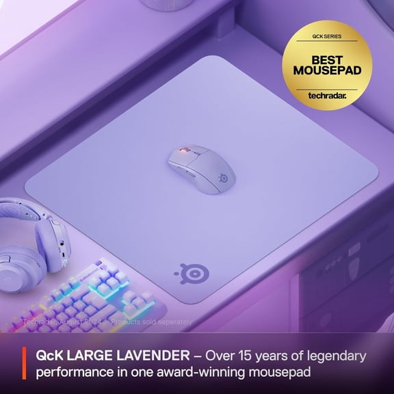 TYFRW-QcK Cloth Gaming Mouse Pad - Exclusive Micro-Woven Surface - Optimized for Gaming Sensors - Maximum Control - Size L - Lavender