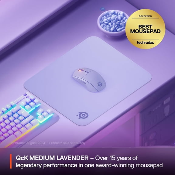 TYFRW-QcK Cloth Gaming Mouse Pad - Exclusive Micro-Woven Surface - Optimized for Gaming Sensors - Maximum Control - Size M - Lavender