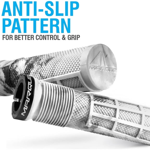 TYFRW-Race Mountain Bike Handlebar Grips Single Lock-On Ring Collar MTB and BMX Bicycle Handle Bar with Non-Slip Grip, Knurly Gritty Pattern and Half Waffle Pattern