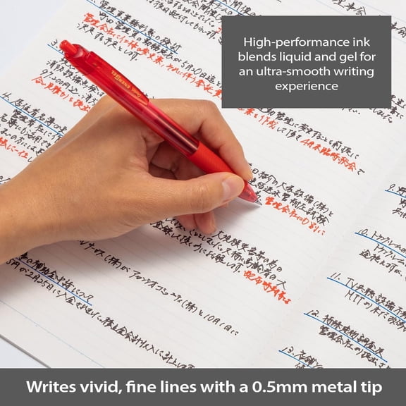 TYFRW-Refill Ink for EnerGel Liquid Gel Pen, 0.5mm, Needle Tip, Red Ink, Box of 12 (LRN5-B-12)